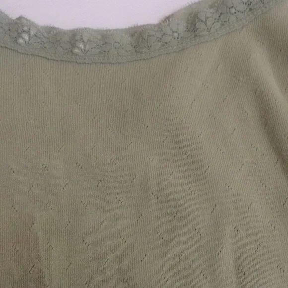 FINAL MARKDOWN lace trim white stag tank top large - Picture 3 of 4